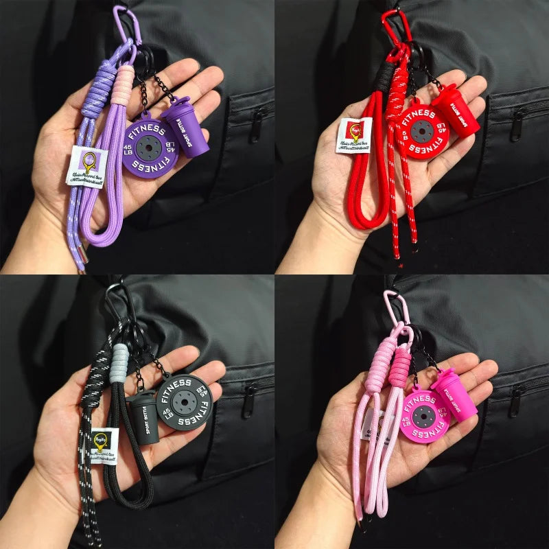 Mini Dumbbell Gym Keychain Set